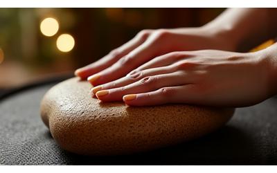 A close-up of hands applying luxurious oil during a signature spa treatment